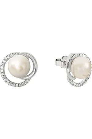 JOOP! 925 Sterling Silber Damen Schmuck, mit Zirkonia synth., mit Süßwasserzuchtperle, Silber, Kommt in Schmuck Geschenk Box