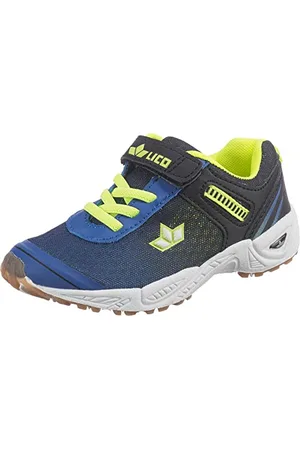 LICO Unisex Kinder BARNEY VS Hallenschuhe, Blau/ Schwarz/ Lemon, 27 EU