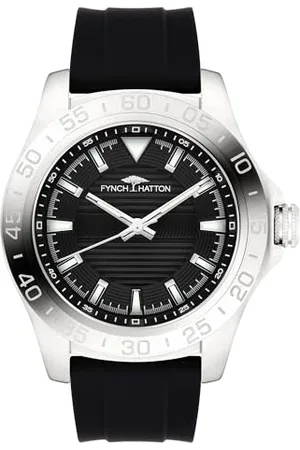 Fynch-Hatton FYNCH HATTON Herren Analog Quarz Uhr mit Silikon Armband FHT-0016-PQ