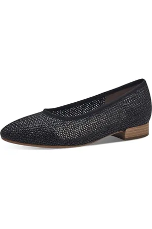 Jana Damen Ballerinas mit Blockabsatz Vegan, (Black), 37 EU