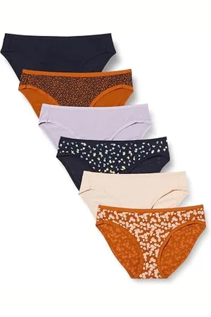 Amazon Damen Bikinihose aus Baumwolle (in Übergröße erhältlich), 6er-Pack, , 40