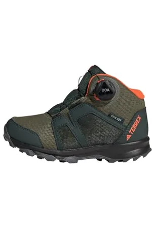 adidas Terrex BOA Mid RAIN.RDY Hiking Shoes Trailrunning-Schuhe, Shadow Green/Pulse Olive/Impact orange, 28 EU
