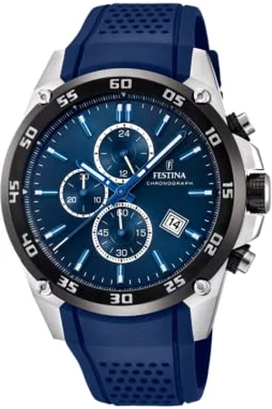 Festina Unisex Erwachsene Chronograph Quarz Uhr mit Leder Armband F20330/2