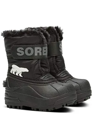 sorel KIDS SNOW COMMANDER Schneestiefel für Unisex Kinder, Schwarz (Black x Charcoal) - Toddler, 23 EU