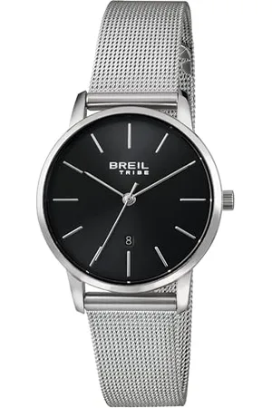 Breil Uhr Damen Avery Ziffernblatt SCHWARZ Bewegung NUR Zeit Quartz e MESH Stahl Silber EW0459