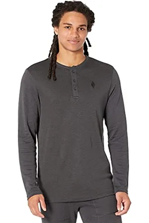 Skechers Herren GOKNIT Pique Henley T-Shirt, Grey, L