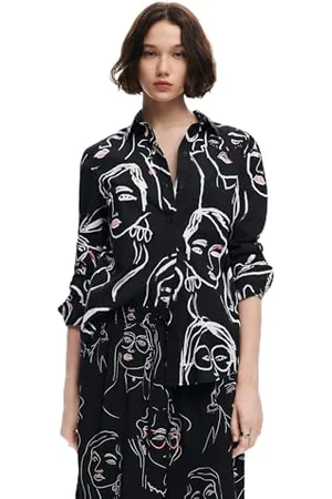 Desigual Damen Woman Woven Shirt Long Sleeve Blouse, , L EU