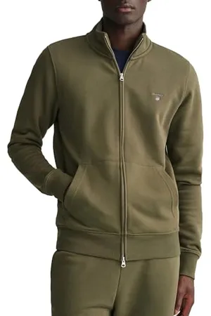 GANT Herren Reg Shield Full Zip Sweatshirt, Juniper Green, XXS EU