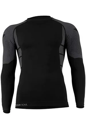 STARK SOUL Herren Ski Funktionswäsche, Outdoor Unterwäsche (L/XL Hemd grau/schwarz)