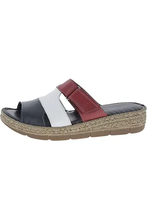 Andrea Conti Damen Pantolette, d.blau/weiß/Chili, 39 EU