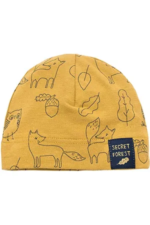 Pinókio Mütze Secret Forest, 95% Baumwolle, 5% Elastane, Curry, Jungen, Gr 41-47(47)