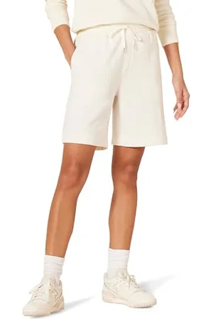 Amazon Damen Fleece-Bermudashorts mit hoher Taille (in Übergröße erhältlich), , XL