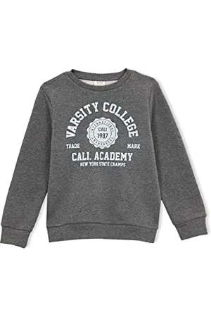 DeFacto Langarm Pullover Jungen - Rundhalsausschnitt Sweatshirt für JungenGREY Melange,5/6 Y