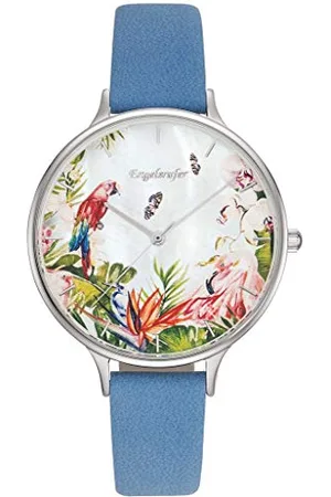 Engelsrufer Damen Analog Quarz Uhr mit Echtes Leder Armband ERWA-PARADIS-NBL1-LS