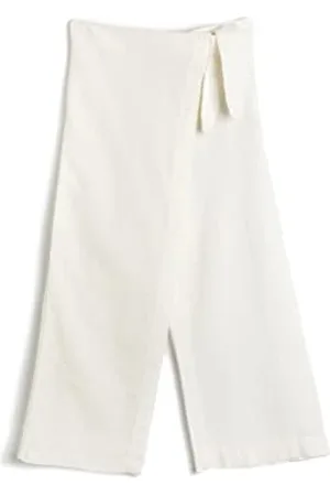 Koton Girls Linen Trousers Envelop Belt Detail Elastic Waistband Wide Leg