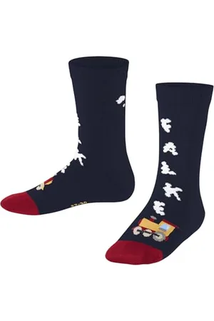 Falke Unisex Kinder Happy Locomotive K SO Baumwolle Gemustert 1 Paar Socken, , 19-22