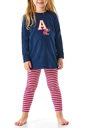 Schiesser Mädchen Schlafanzug Nachthemd mit Leggings Lang-100% Organic Bio Baumwolle-Größe 92 Bis 140 Pyjamaset, , 116