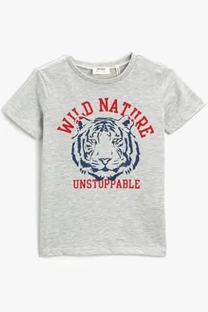 Koton Jungen Kurzärmeliges Print T-Shirt, , 7-8 Jahre