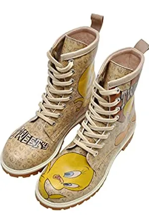 Dogo WB Vegane Damen Boots Stiefeletten - Tweety Moods 37