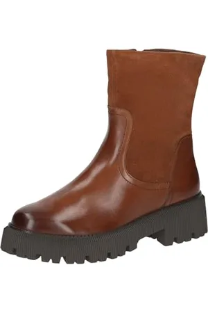 Caprice Damen Winterstiefel ohne Absatz aus Leder Gefüttert, Braun , 41 EU