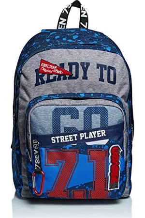 7 for all Mankind Rucksack OUTSIZE Backpack für Schule, Sport & Freizeit, Geräumige Schultasche für Teenager, Mädchen und Jungen, mit Organizer, blau, praktisch, Doppelfach