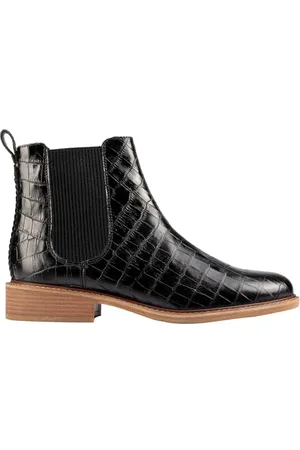 Clarks Damen Cologne Arlo2 Chelsea-Stiefel, Schwarz/Krokodilhaut, 36 EU
