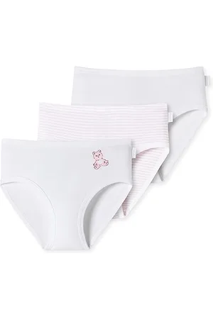Schiesser Mädchen 3 Pack Slips Unterwäsche Feinripp - 100% Organic Bio Baumwolle - Größe 92 bis 140, , 92