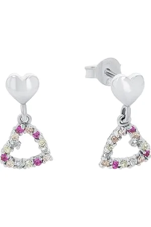 Amor Ohrhänger 925 Sterling Mädchen Kinder Ohrschmuck, mit Zirkonia synth., 1,4 cm, , Herz, Kommt in Schmuck Geschenk Box, 2021291
