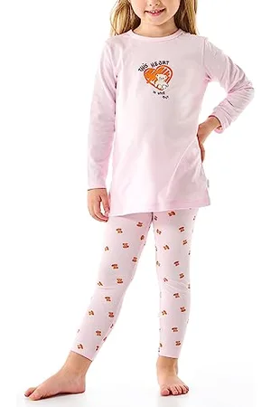 Schiesser Mädchen Schlafanzug Nachthemd mit Leggings Lang-100% Organic Bio Baumwolle-Größe 140 Pyjamaset, , 92