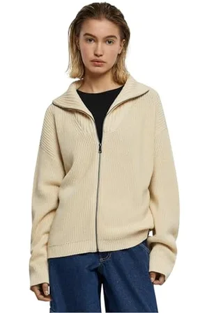 Urban classics Damen TB6143-Ladies Knitted Zip Cardigan Strickjacke, , L
