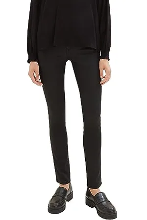 TOM TAILOR Damen 1038522 Alexa Skinny Jeans in Leder-Optik, 14482-deep Black, 36/32