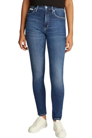 Calvin Klein Damen Jeans Hose High Rise Skinny Fit, Blau (Denim Medium), 28W/32L