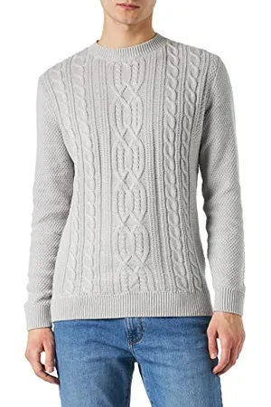 TOM TAILOR Herren Cosy Sweatshirt mit Zopfmuster 1035747, , L