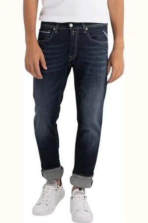 Replay Herren Jeans Grover Straight-Fit Bio, Blau , 28W / 32L