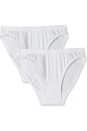 Dim Slip Aus 100% Baumwolle Mit Hohem Bund Damen x2, White, M