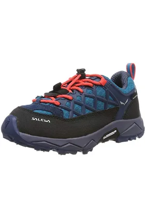 Salewa JR Wildfire Waterproof Chaussures de Randonnée Basses, Caneel Bay/Fluo Coral, 33 EU
