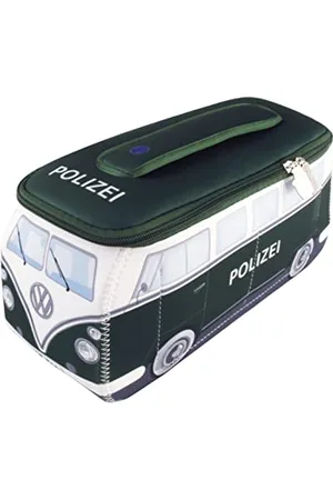 Brisa VW Collection - Volkswagen Neopren Universal-Schmink-Kosmetik-Kultur-Reise-Apotheke-Tasche-Mäppchen-Beutel T1 Bulli Bus ( /Grün/Klein)
