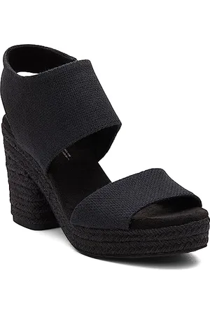 TOMS Damen Majorca Platform Sandale mit Absatz, Black/Black, 43.5 EU