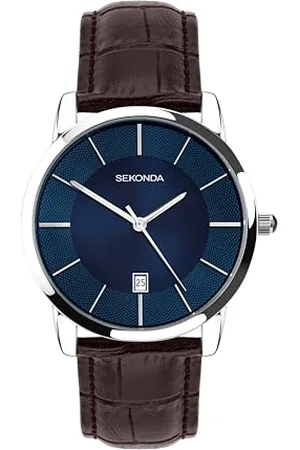 Sekonda Unisex-Erwachsene Analog Japanisches Quarzwerk Uhr mit Leder Armband 30193
