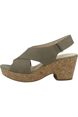 Clarks Damen Maritsa Lara Slingback Sandalen, Beige (Sage Nubuck Sage Nubuck), 38 EU