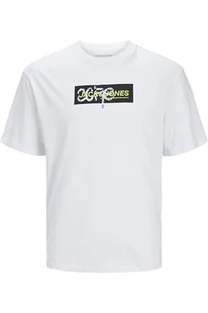 JACK&JONES JUNIOR Jungen JCOSUMMER Print Tee SS Crew Neck JNR T-Shirt, White, 140 cm