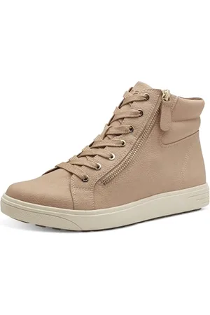 Jana Damen Sneaker hoch mit Reißverschluss Vegan, Beige (Ivory), 37 EU
