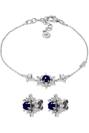 Emporio Armani Damen Sterling Silber Armband und Ohrringe, Set