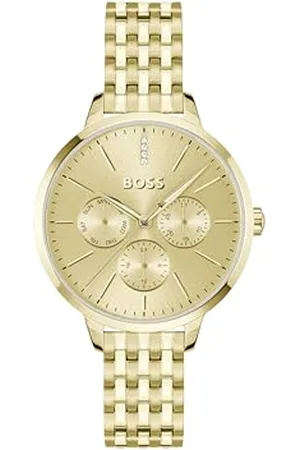 HUGO BOSS Multi Zifferblatt Quarz Uhr für Damen Kollektion Symphony LE mit Goldfarben Edelstahlarmband - 1502782