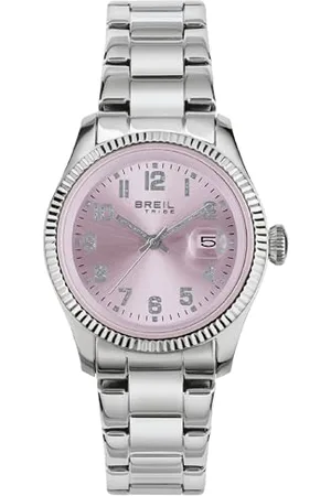 Breil Uhr Damen Classic Elegance Ziffernblatt PINK Bewegung NUR Zeit Quartz e Bracelet Stahl Silber EW0627