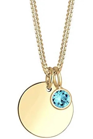 Elli Halskette Damen Geburtsstein Dezember mit Kristalle in 925 Sterling Silber vergoldet
