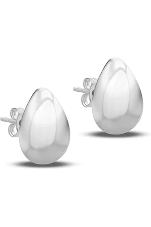 Amazon Creolen aus rhodiniertem Sterlingsilber, Birnen-Elektroform-Design