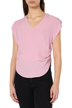Pinko Damen Melpomene Crepe De Chine Trikot T-Shirt, , 34