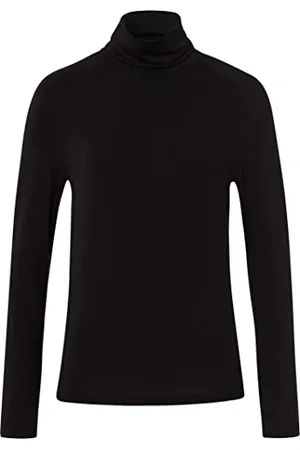Brax Damen Style FEA LAB Sporty Jersey Rollkragenshirt Sweatshirt, Black, 42