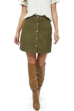 DESIRES Damen Efu Rock mit hoher Taille und Knopfleiste, , 38